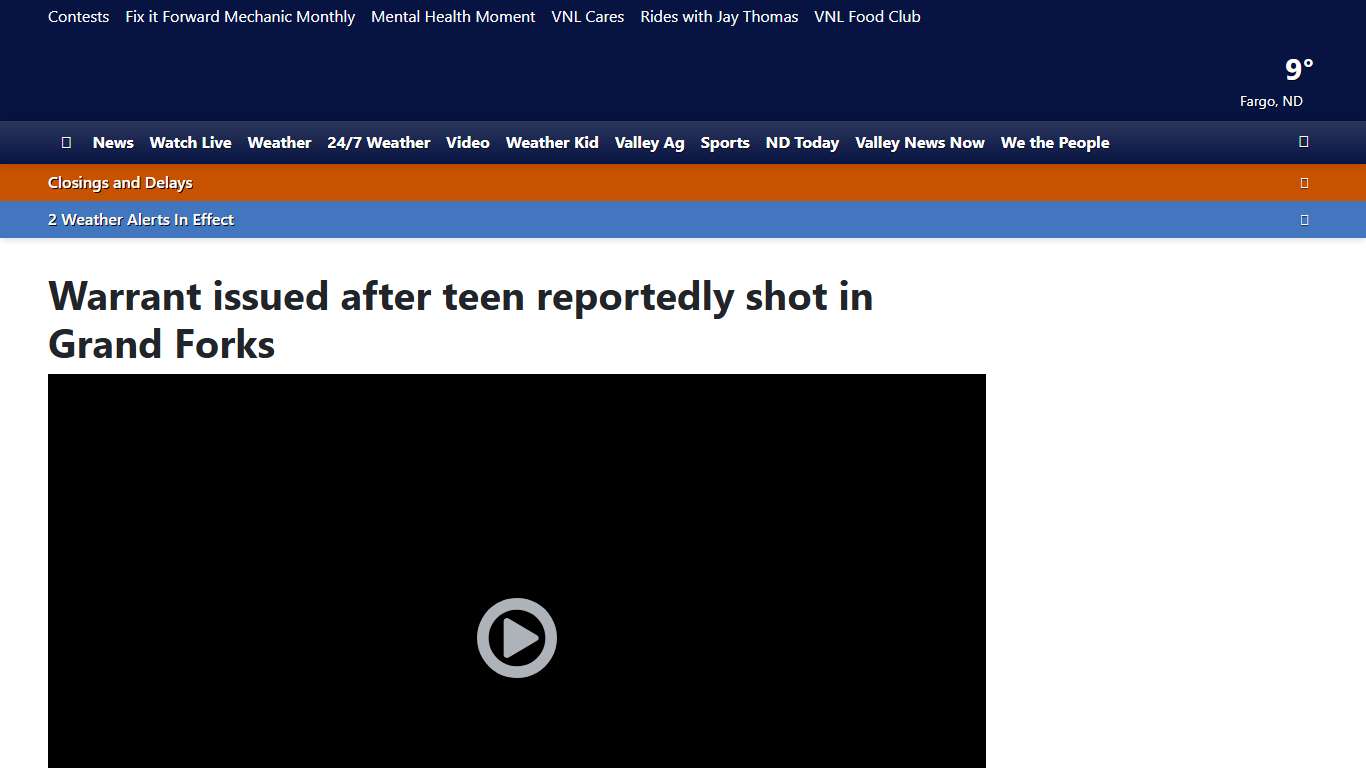 Warrant issued after teen reportedly shot in Grand Forks